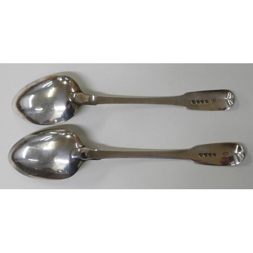 845 - A pair of George III silver serving spoons, London 1808, 123g