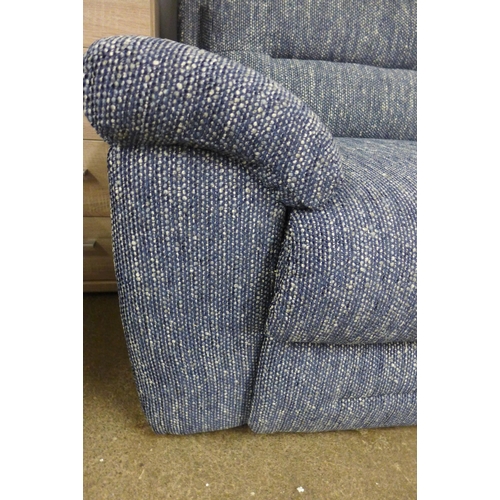 1471 - A blue hopsack reclining love seat