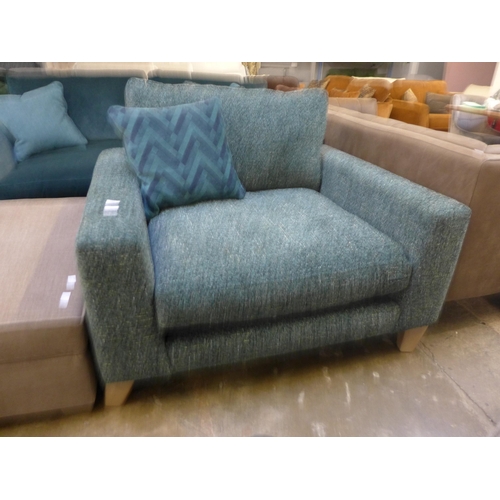 1483 - A turquoise upholstered love seat