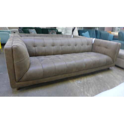 1486 - A Grace dragonstone leather 3.5 seater sofa * This lot is subject to VAT, RRP £3169