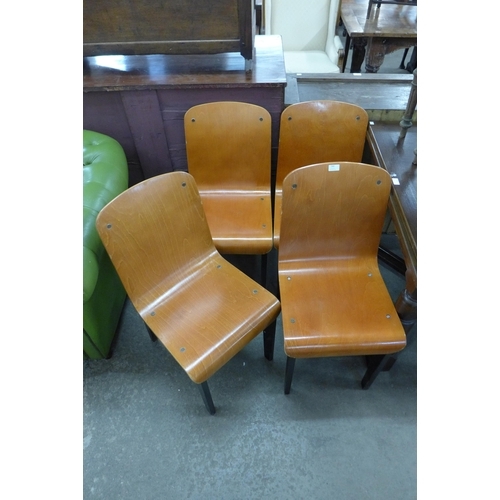 208 - A set of four bent plywood chairs