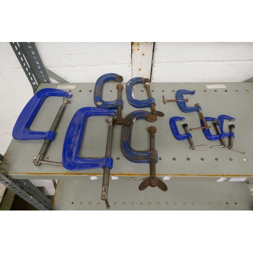 2003 - A quantity of Record G clamps, a Record no.05 1/2 plane and one other plane and a quantity of punche... 