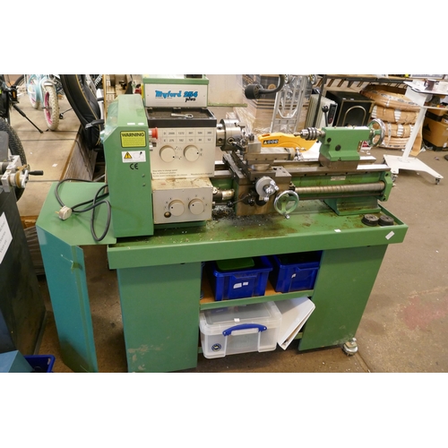 2371B - A Myford 254 Plus with four boxes of lathe accessories including engineering tools such as Drill sle... 