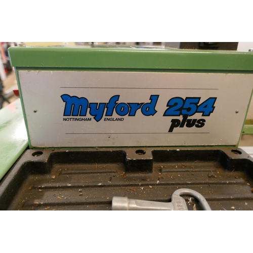 2371B - A Myford 254 Plus with four boxes of lathe accessories including engineering tools such as Drill sle... 