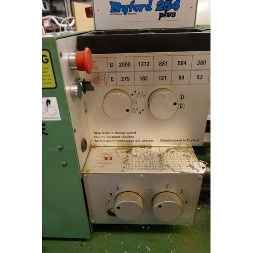 2371B - A Myford 254 Plus with four boxes of lathe accessories including engineering tools such as Drill sle... 