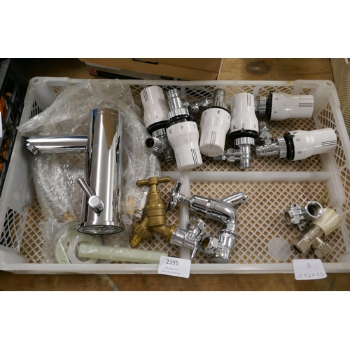 2395 - Two chrome taps and six radiator valves