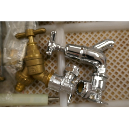 2395 - Two chrome taps and six radiator valves