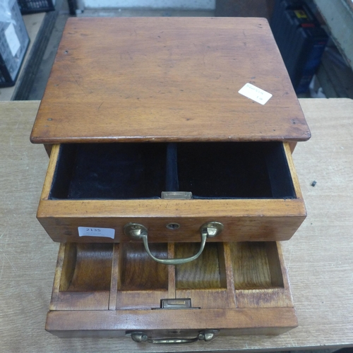 2135 - A set of wooden desk top drawers