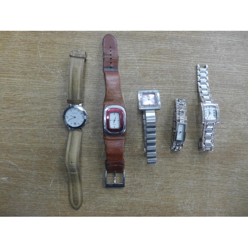 2151 - 5 Lady's designer wristwatches, DKNY, Hot Diamonds, Storm and Anne Klein