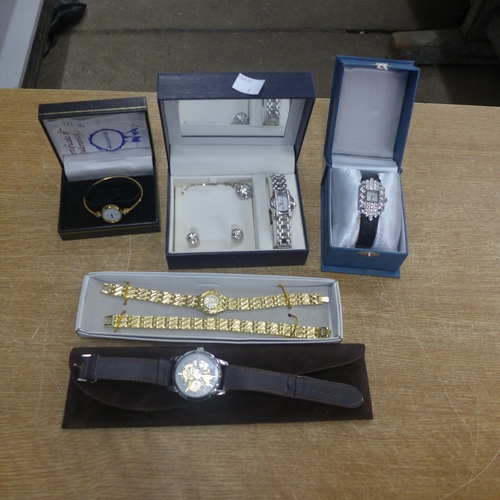 2154 - 5 Boxed watches including a gent's Skeleton watch