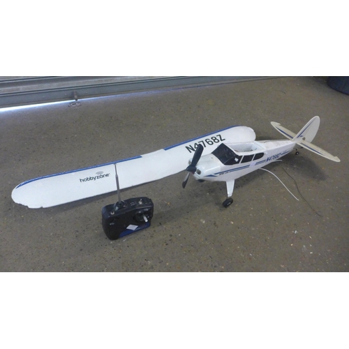 2256 - A Hobbyzone Super Cub N4768Z remote controlled model airplane with controller