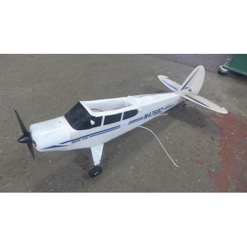 2256 - A Hobbyzone Super Cub N4768Z remote controlled model airplane with controller