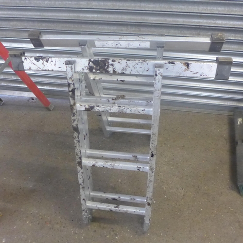 2266 - A set of Werner Abru folding multi-purpose steps and a 6-rung Pro-Dec stepladder