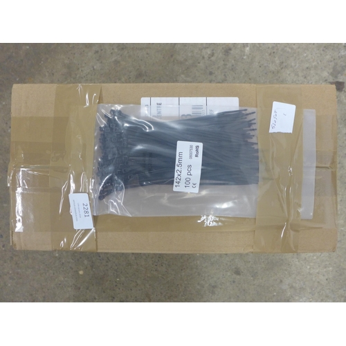 2281 - 5000 Black Rohs cable ties, 142 x 2.5