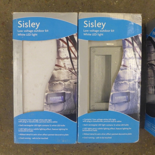 2304 - Two Sisley white LED low voltage outdoor light kits and two Parede white LED low voltage outdoor lig... 