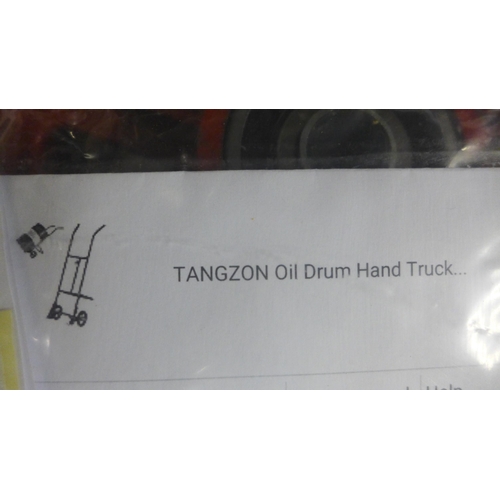 2318 - An unused heavy duty Tangzon oil drum hand truck