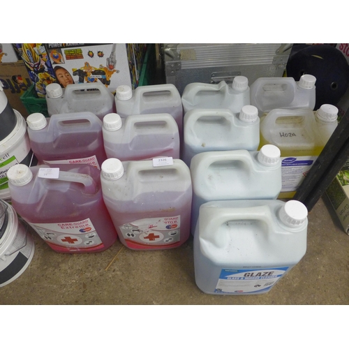 2326 - 12 Bottles of various cleaning chemicals