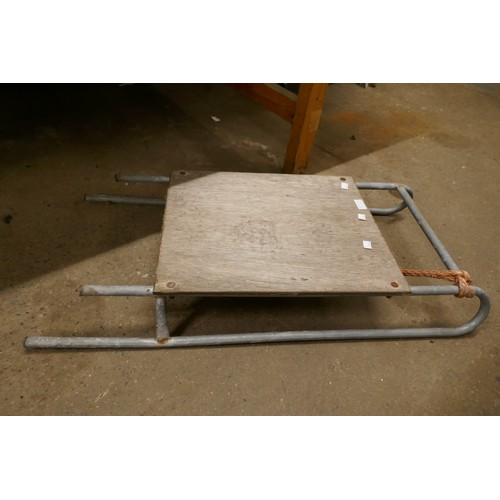 2231A - A vintage hand made steel and board sledge