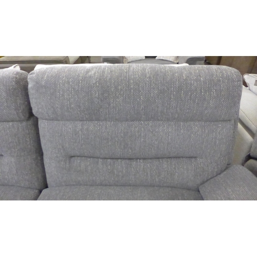 1429 - A grey hopsack reclining three seater sofa