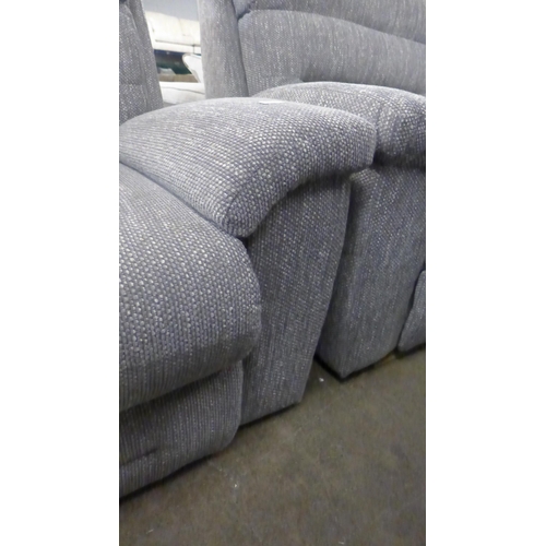 1429 - A grey hopsack reclining three seater sofa