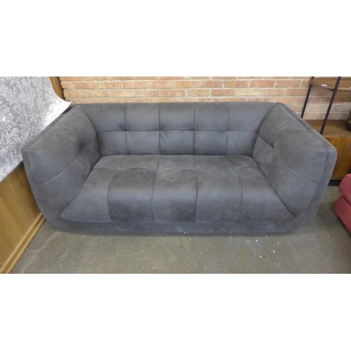 1518 - A Leo limestone leather two seater sofa (loose stitching) * This lot is subject to VAT