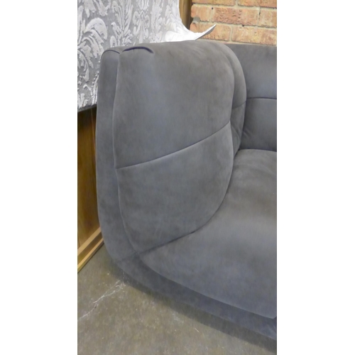 1518 - A Leo limestone leather two seater sofa (loose stitching) * This lot is subject to VAT