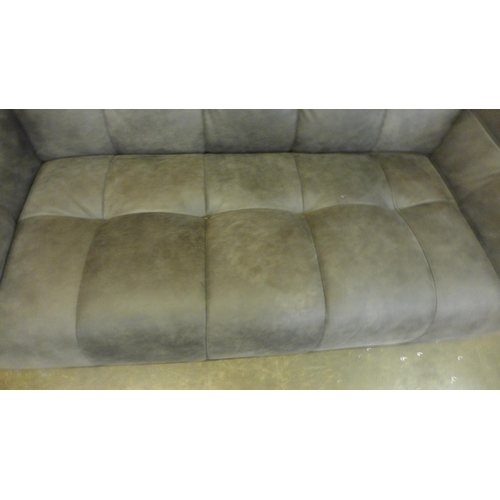 1518 - A Leo limestone leather two seater sofa (loose stitching) * This lot is subject to VAT