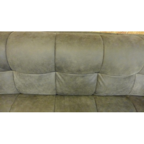 1518 - A Leo limestone leather two seater sofa (loose stitching) * This lot is subject to VAT