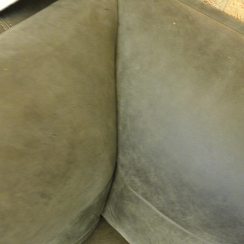 1518 - A Leo limestone leather two seater sofa (loose stitching) * This lot is subject to VAT