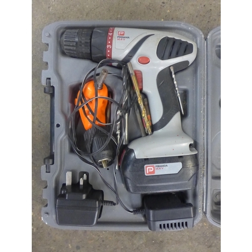 2242 - A Stihl SH86 CE shredder/vacuum blower and a Performance Power PDD144A power drill with battery and ... 