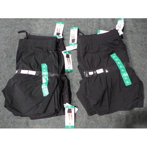 Ten pairs of women's black Tuff Athletics shorts - size XL * this