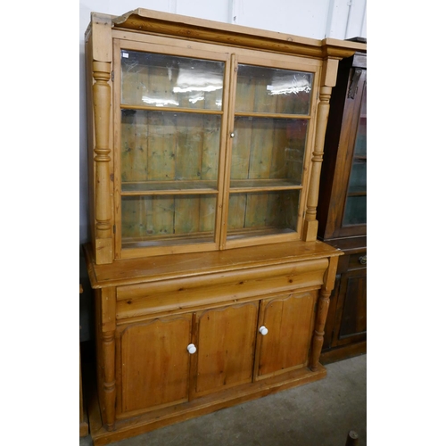 118 - A Victorian pine kitchen dresser