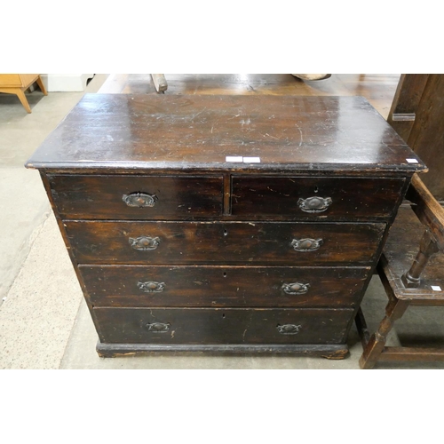 156 - A George III stained pine chest of drawers