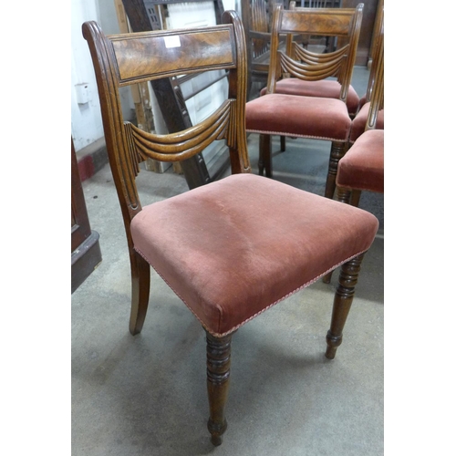 205 - A set of six George IV mahogany dining chairs