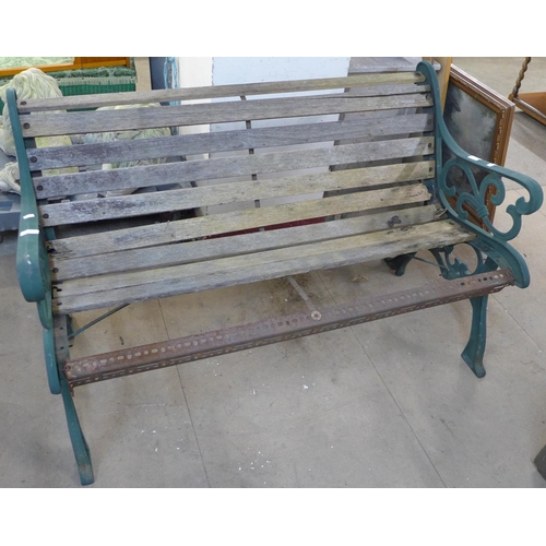 234 - A cast iron ended garden bench