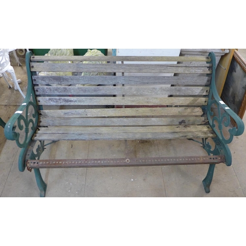 234 - A cast iron ended garden bench