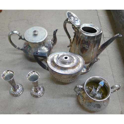 241 - A box of assorted silver plated ware