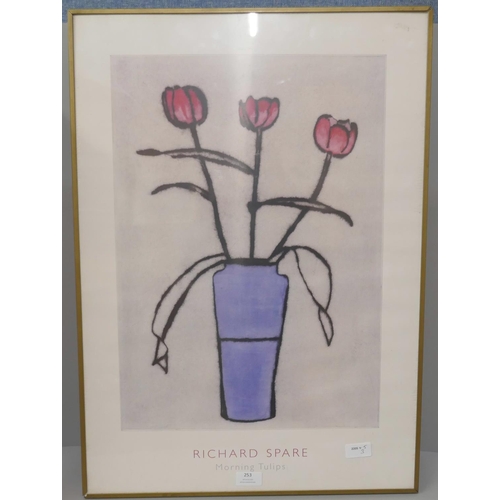 253 - A Richard Spare print, Morning Tulips, framed