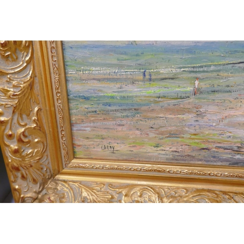 254 - Claude Gardy (b.1949), Impressionist style coastal landscape, oil on canvas, framed