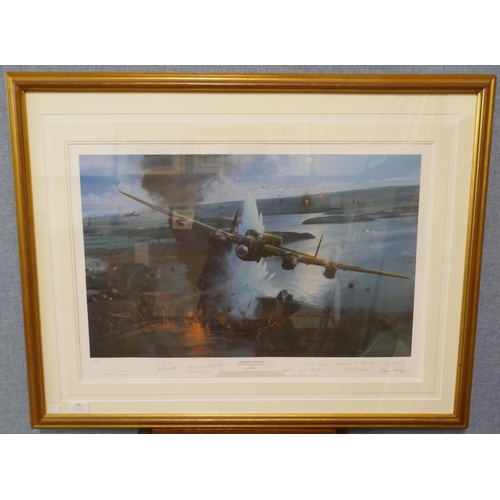 258 - A Robert Taylor aviation print, Operation Chastise, The Night They Breached The Dams, bearing signat... 