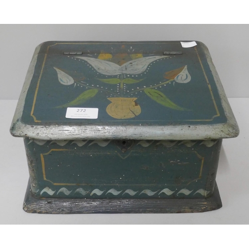 272 - A painted folk art box