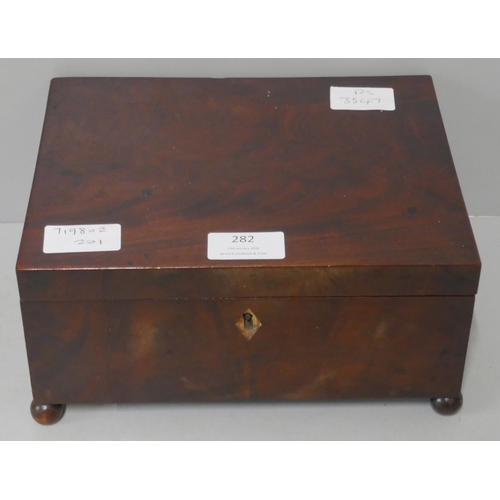 282 - A Victorian mahogany jewellery box