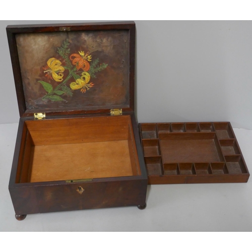 282 - A Victorian mahogany jewellery box