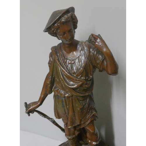 283 - A pair of early 20th Century French painted spelter figures