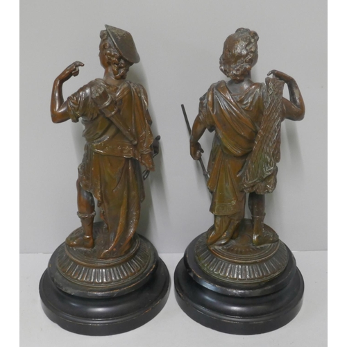 283 - A pair of early 20th Century French painted spelter figures