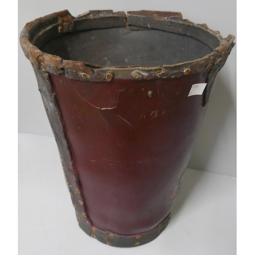 303 - A Victorian leather armorial fire bucket