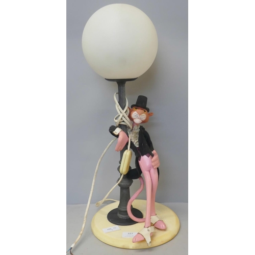 327 - A novelty Pink Panther table lamp