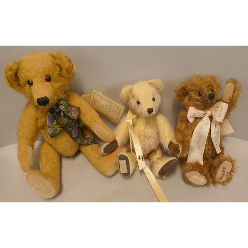 334 - Three Dean's Rag Book Teddy bears, all limited edition including Potter and Lenny