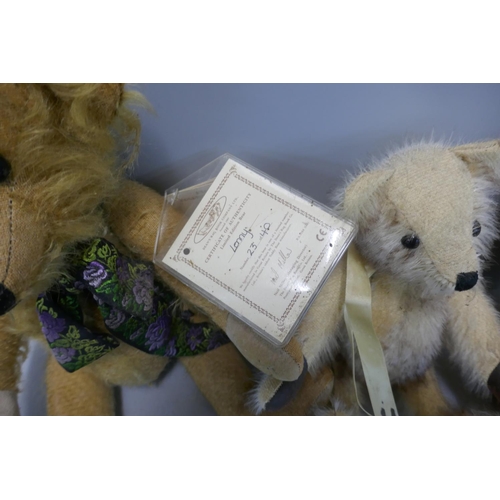 334 - Three Dean's Rag Book Teddy bears, all limited edition including Potter and Lenny