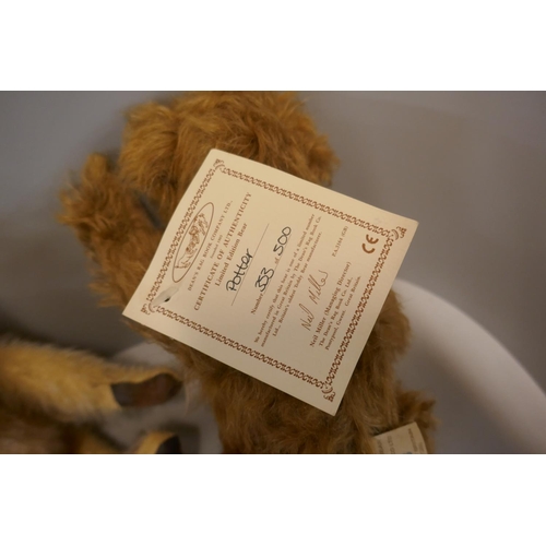 334 - Three Dean's Rag Book Teddy bears, all limited edition including Potter and Lenny